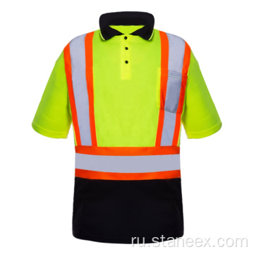 Высокая видимость трудовой футболка безопасность желтая рубашка